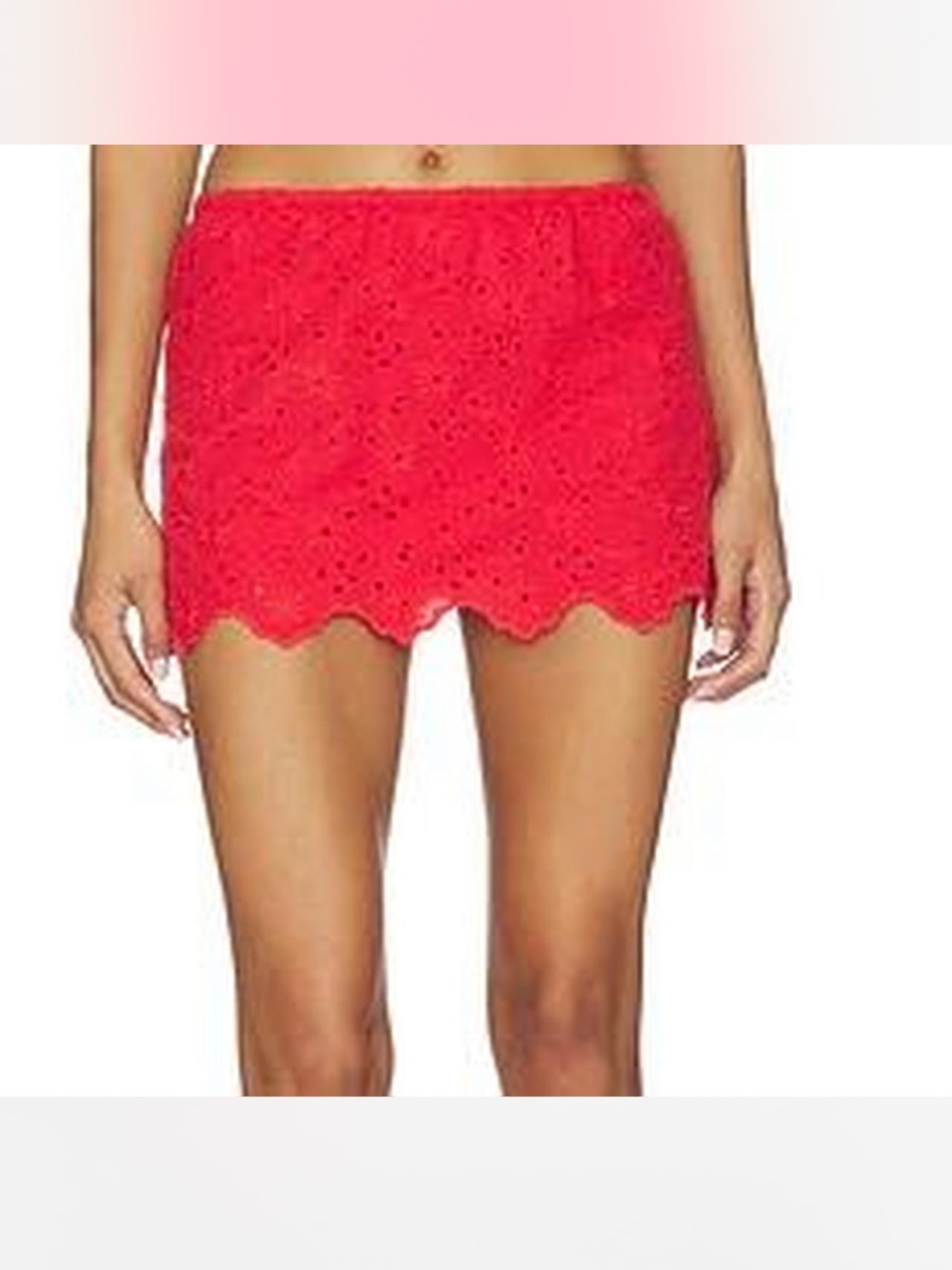 ❤️ FREE PEOPLE “Eyes On You” Eyelet Skort in High Risk Red ❤️✨